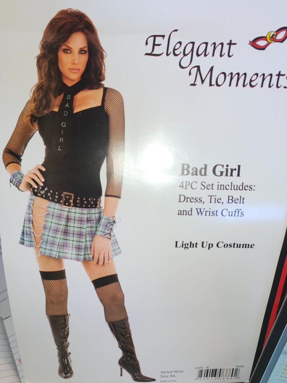 NEW EM9592 4 Piece Bad Girl Goth Dark Aestethic Women's Costume Light up XL